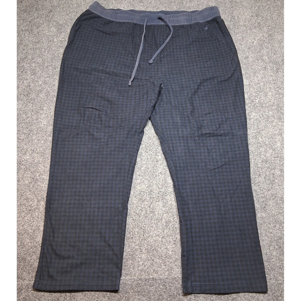Nautica Sleepwear Men's Pajamas XLARGE Pants Plaid Drawstring 100% Polyester, XL